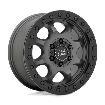 Black Rhino Venture Beadlock  Wheel, 17x8 with 6 on 130 Bolt Pattern - Matte Gunmetal With Black Hardware - 1780VTR386130G84
